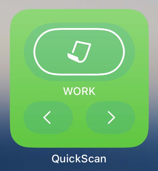 QuickScan home screen interactive widget